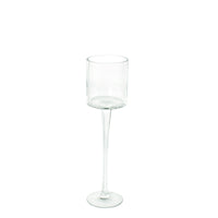 Clear 8cm x 30cm Glass Holder With Stem
