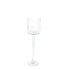 Clear 8cm x 30cm Glass Holder With Stem Pack of 1