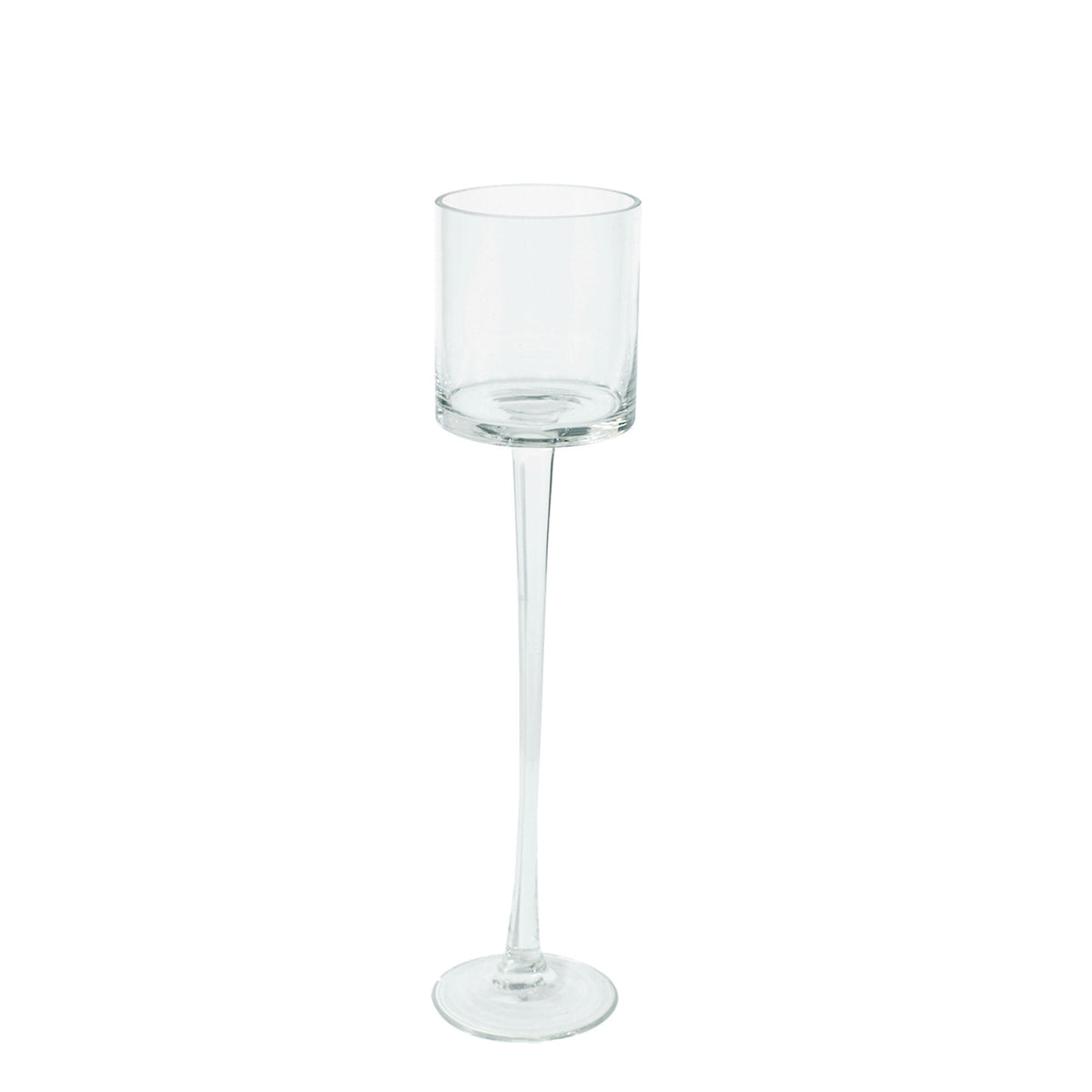 Clear 8cm x 35cm Glass Holder With Stem Pack of 1
