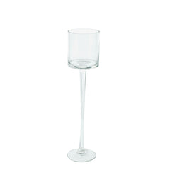 Clear 8cm x 35cm Glass Holder With Stem Pack of 1