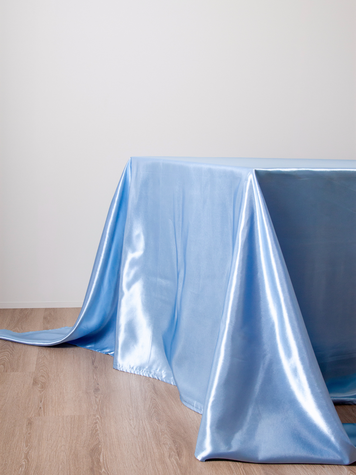 Powder Blue Satin Rectangle Tablecloth - Medium