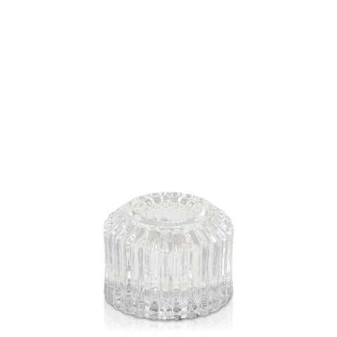 Ivory 35cm Taper Candles with Bella Vintage Glass Holders - Set of 12