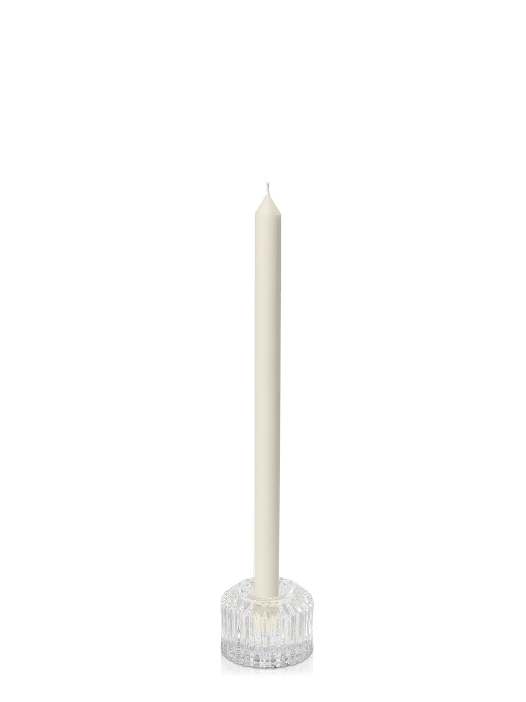 Ivory 30cm Dinner Candles with Bella Vintage Glass Holders - Set of 12 Pack of 12