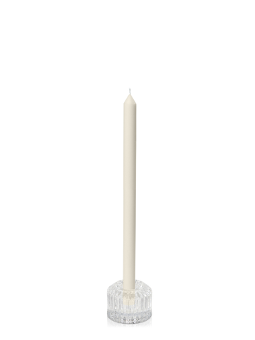 Ivory 30cm Dinner Candles with Bella Vintage Glass Holders - Set of 12 Pack of 12
