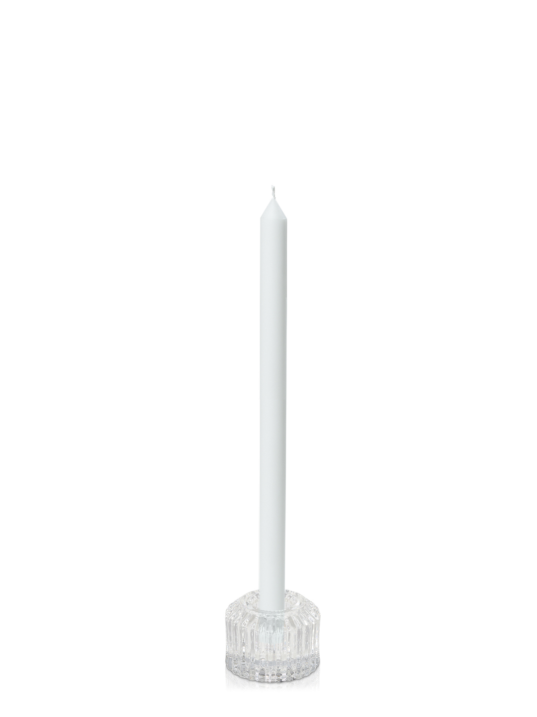 White 30cm Dinner Candles with Bella Vintage Glass Holders - Set of 12 Pack of 12