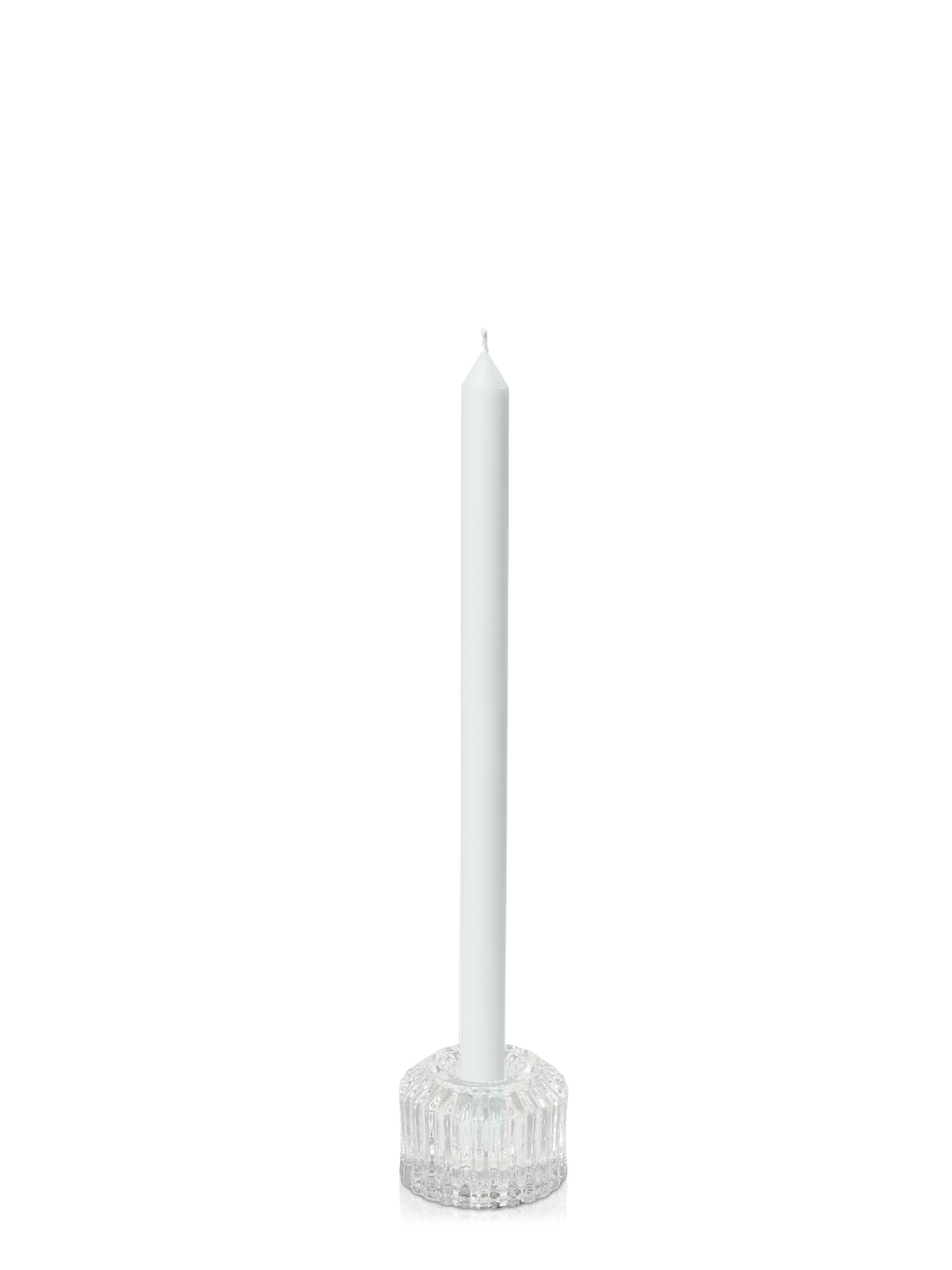 White 30cm Dinner Candles with Bella Vintage Glass Holders - Set of 12 Pack of 12