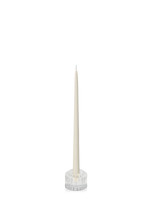 Ivory 35cm Taper Candles with Bella Vintage Glass Holders - Set of 12