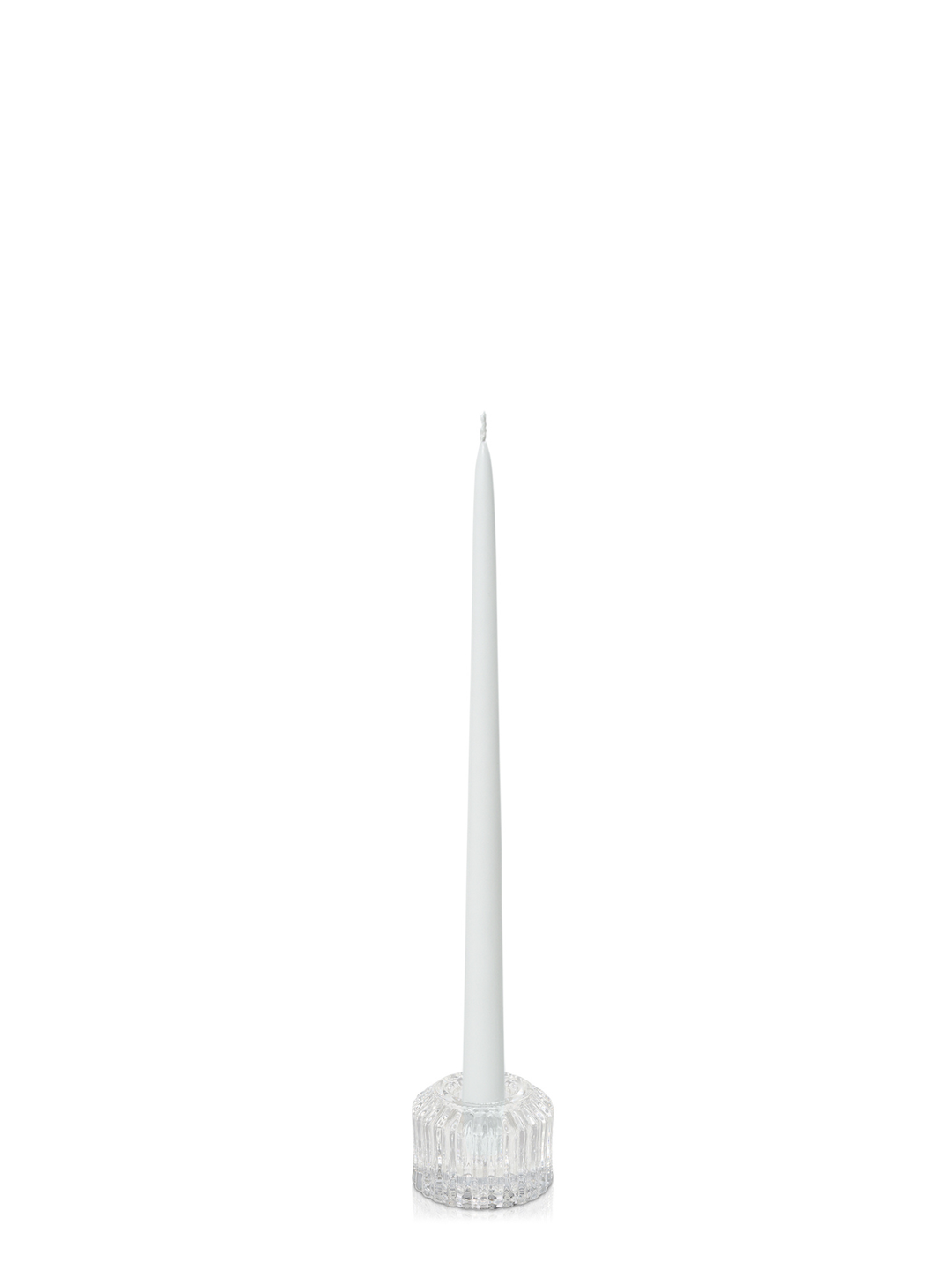 White 35cm Taper Candles with Bella Vintage Glass Holders - Set of 12 Pack of 12