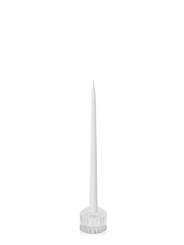 White 35cm Taper Candles with Bella Vintage Glass Holders - Set of 12 Pack of 12