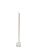 Ivory 40cm Dinner Candles with Bella Vintage Glass Holders - Set of 12