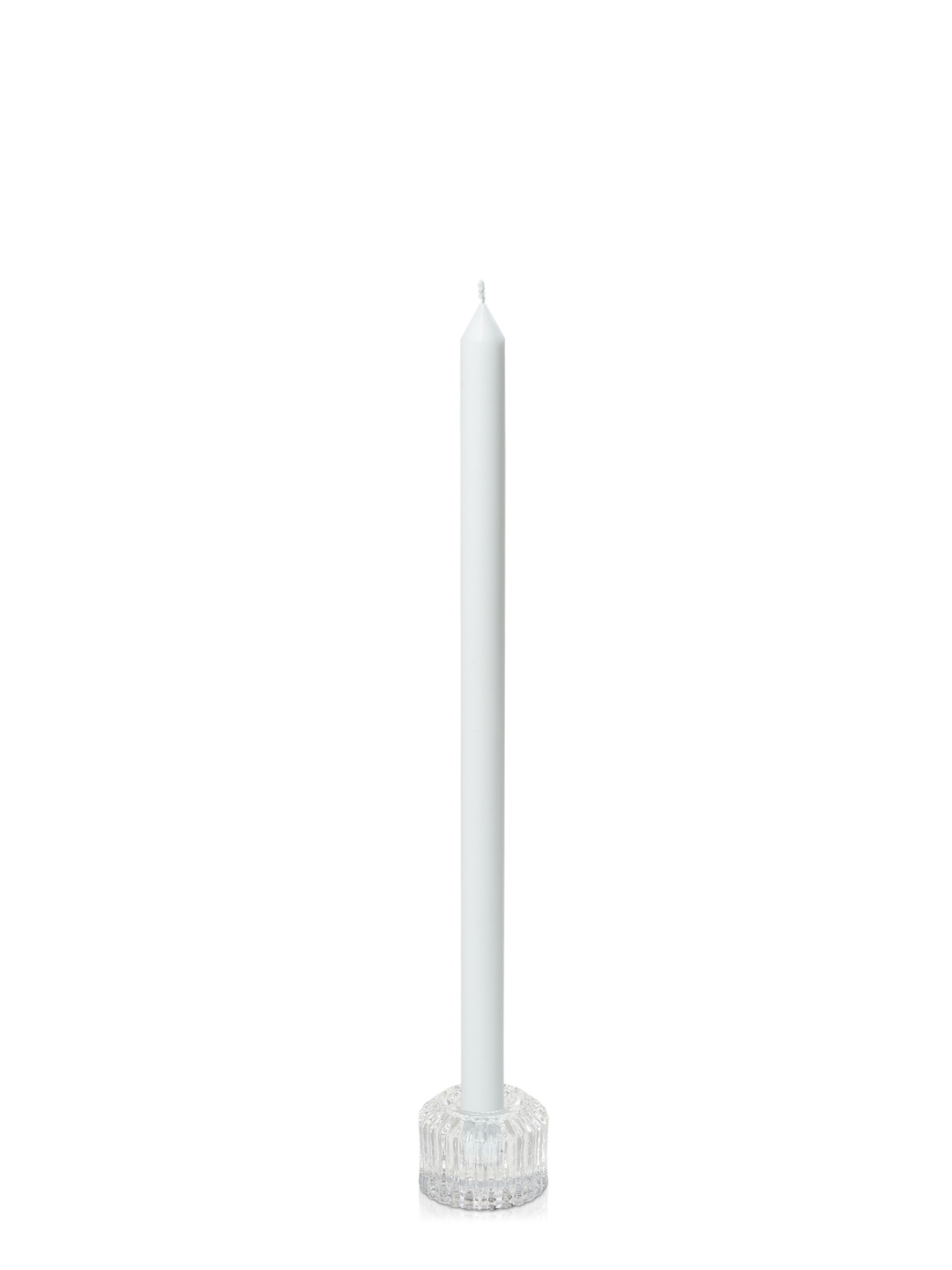 White 40cm Dinner Candles with Bella Vintage Glass Holders - Set of 12 Pack of 12