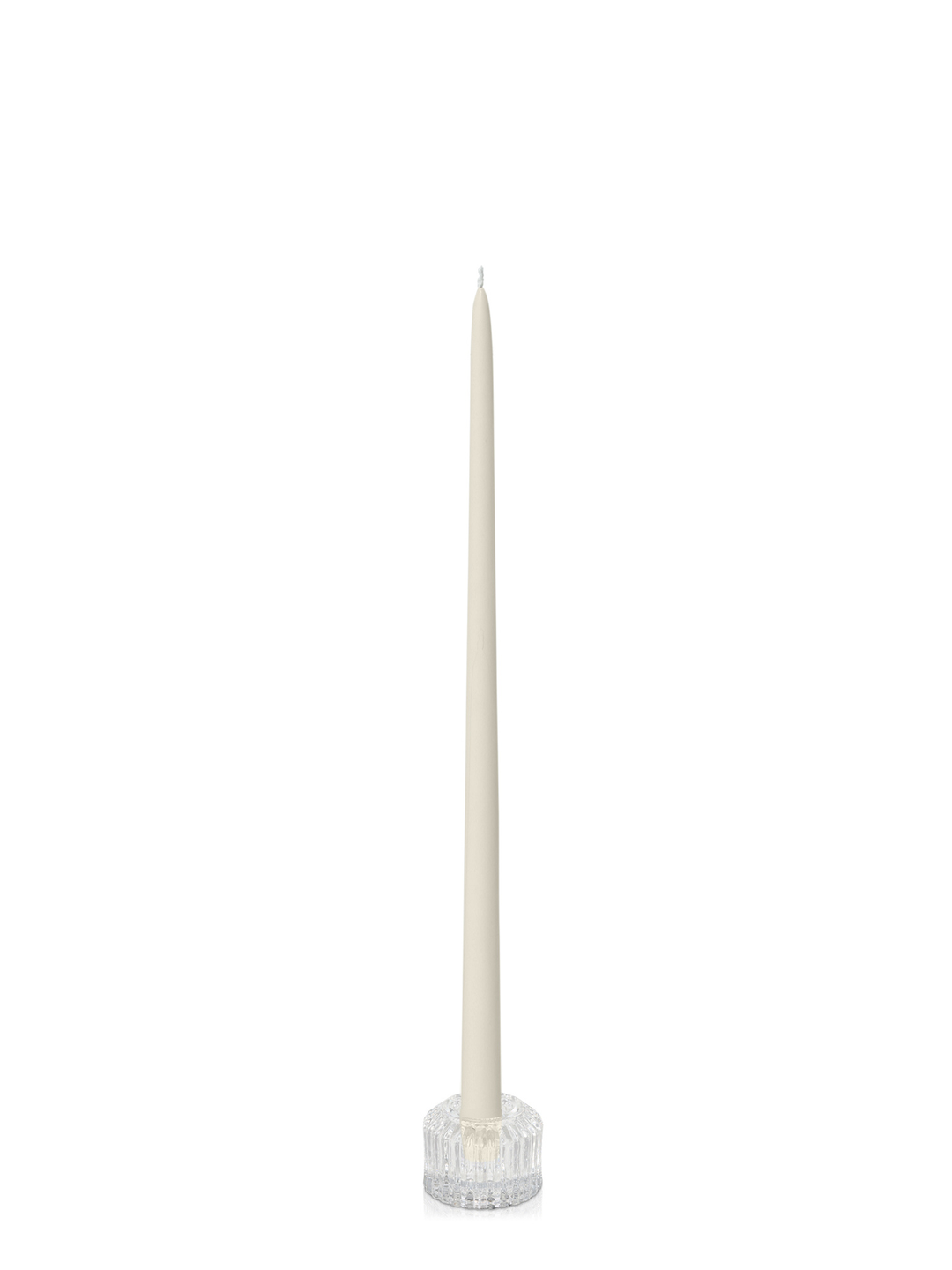Ivory 45cm Taper Candles with Bella Vintage Glass Holders - Set of 6 Pack of 6