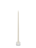 Ivory 45cm Taper Candles with Bella Vintage Glass Holders - Set of 6