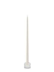 Ivory 45cm Taper Candles with Bella Vintage Glass Holders - Set of 6 Pack of 6