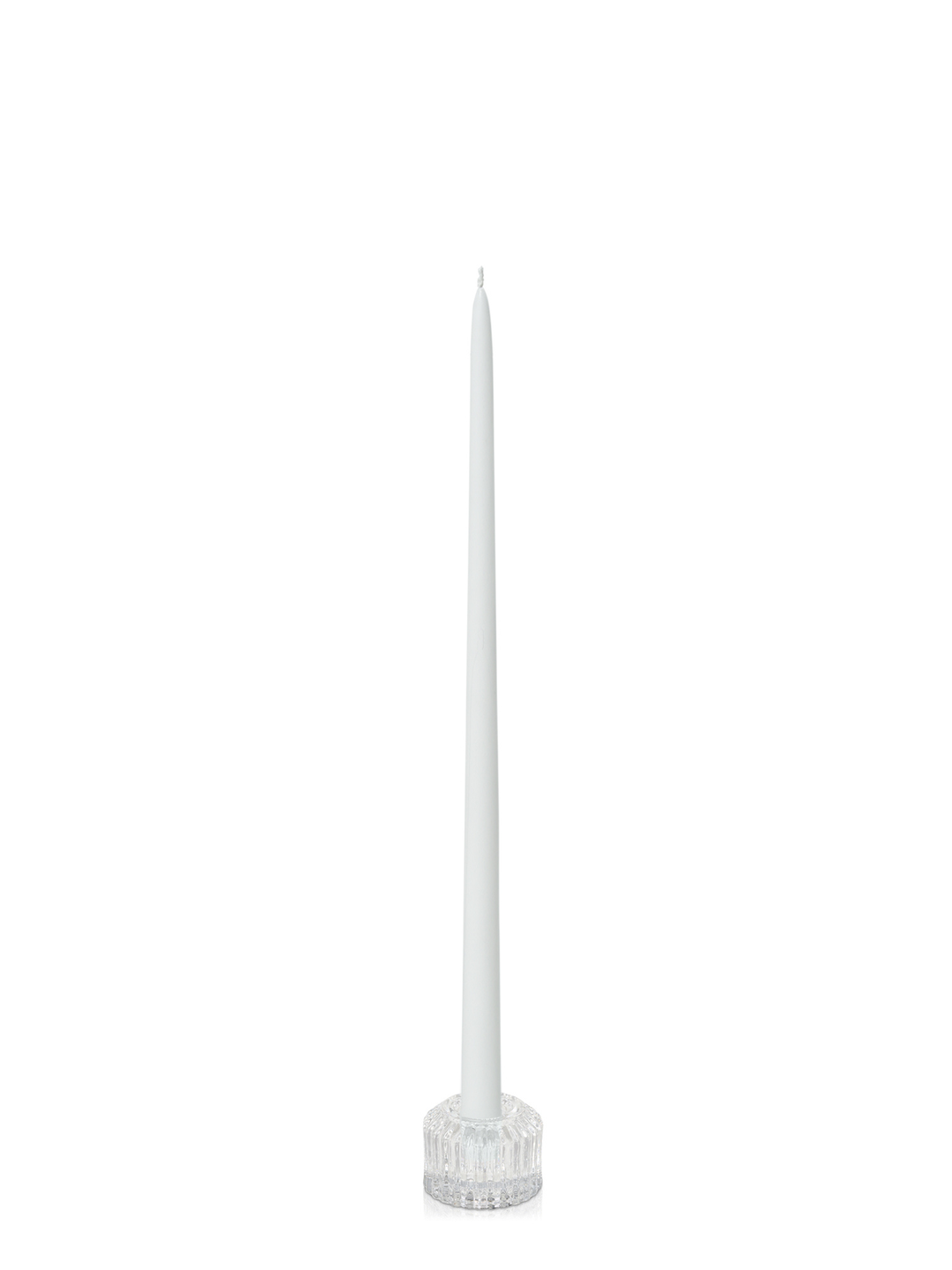 White 45cm Taper Candles with Bella Vintage Glass Holders - Set of 6 Pack of 6