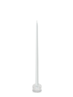 White 45cm Taper Candles with Bella Vintage Glass Holders - Set of 6