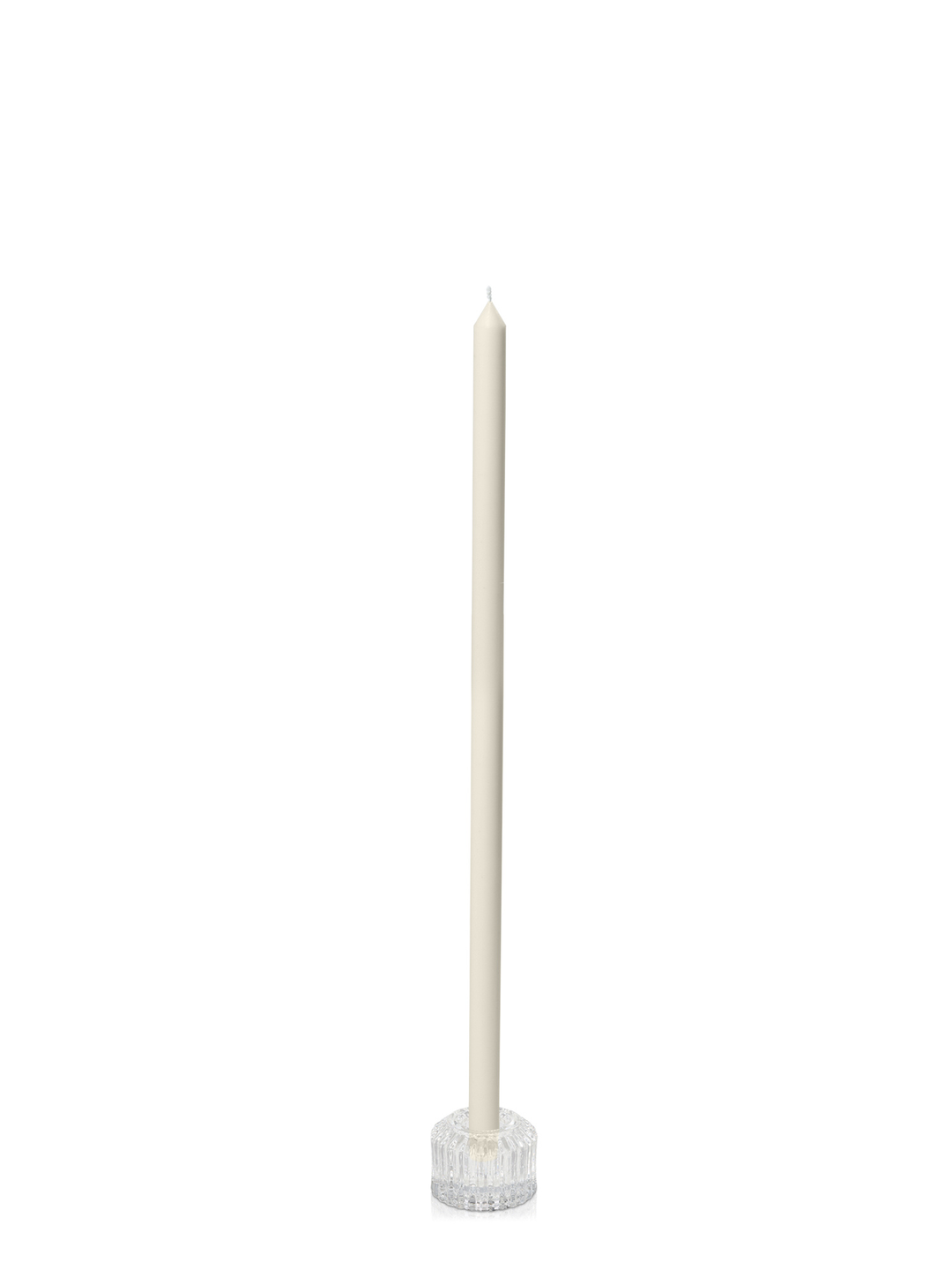 Ivory 50cm Dinner Candles with Bella Vintage Glass Holders - Set of 6 Pack of 6