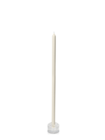 Ivory 50cm Dinner Candles with Bella Vintage Glass Holders - Set of 6