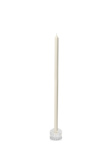 Ivory 50cm Dinner Candles with Bella Vintage Glass Holders - Set of 6