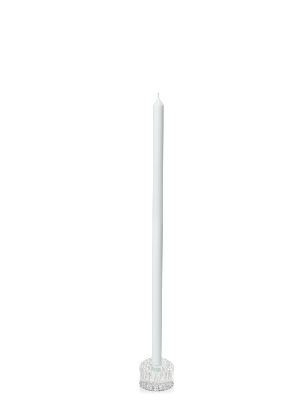 White 50cm Dinner Candles with Bella Vintage Glass Holders - Set of 6 Pack of 6