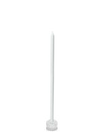 White 50cm Dinner Candles with Bella Vintage Glass Holders - Set of 6