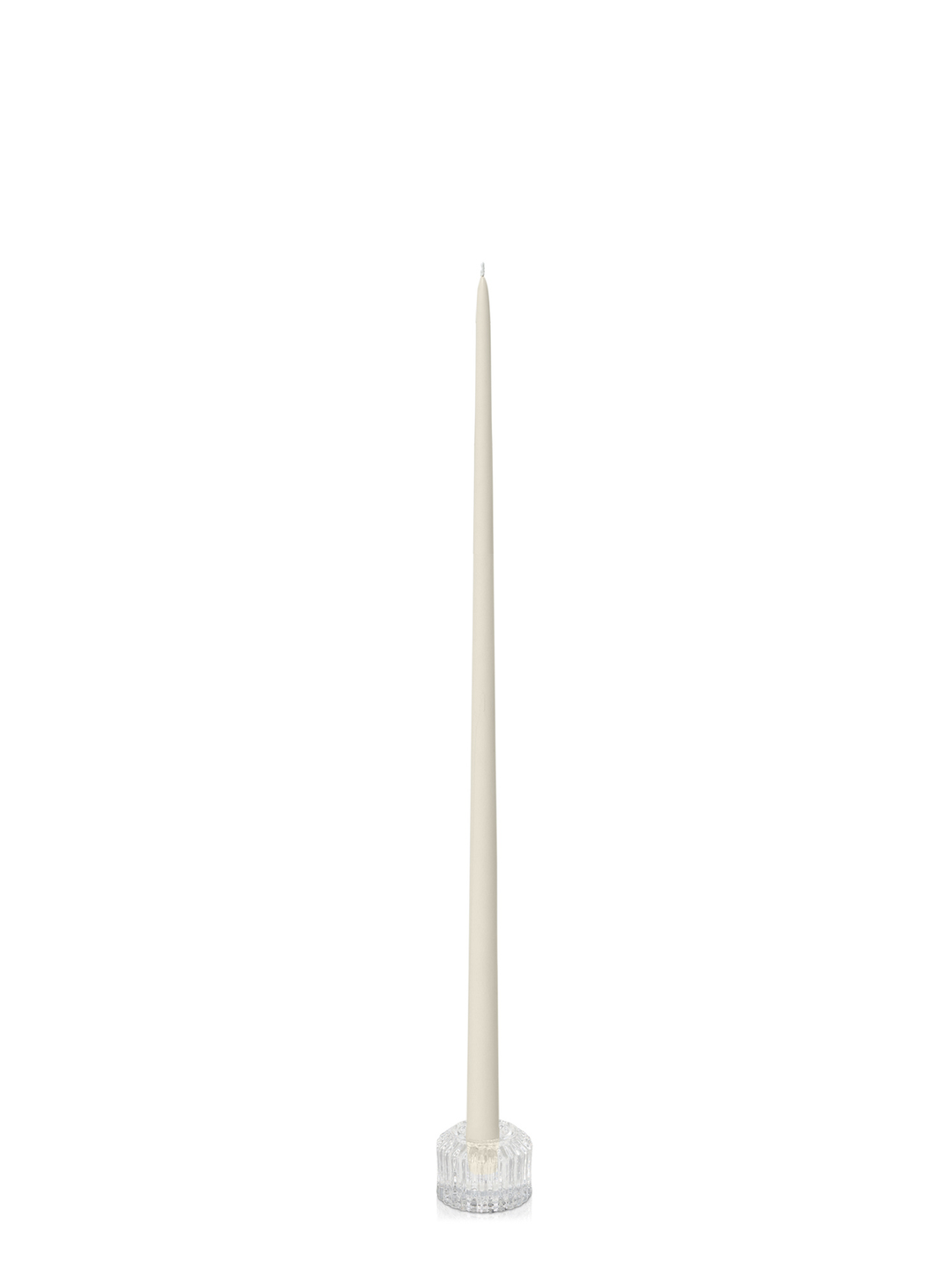 Ivory 55cm Taper Candles with Bella Vintage Glass Holders - Set of 6 Pack of 6