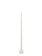 Ivory 55cm Taper Candles with Bella Vintage Glass Holders - Set of 6 Pack of 6