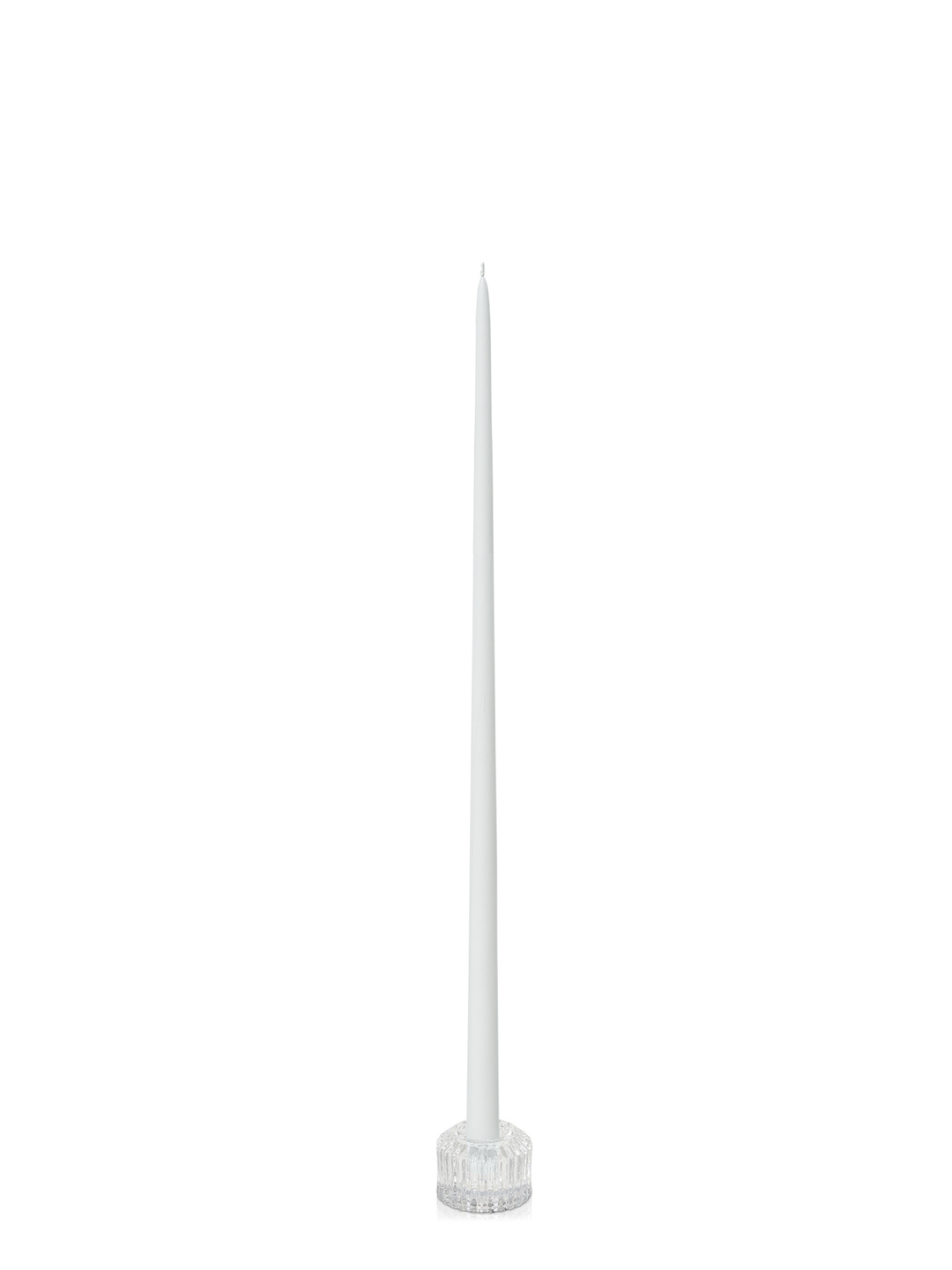 White 55cm Taper Candles with Bella Vintage Glass Holders - Set of 6 Pack of 6