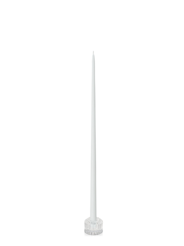 White 55cm Taper Candles with Bella Vintage Glass Holders - Set of 6 Pack of 6