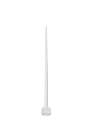 White 55cm Taper Candles with Bella Vintage Glass Holders - Set of 6 Pack of 6