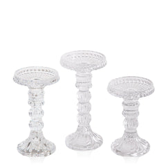 Clear Celestia Glass Candle Holder Trio Pack of 1