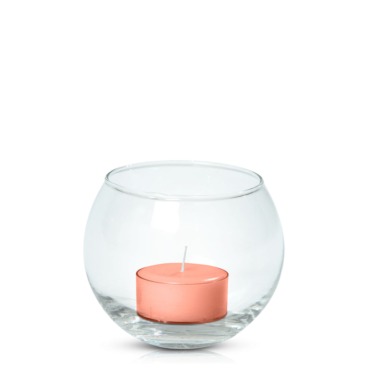 Peach Tealight in Fishbowl Pack Pack of 24