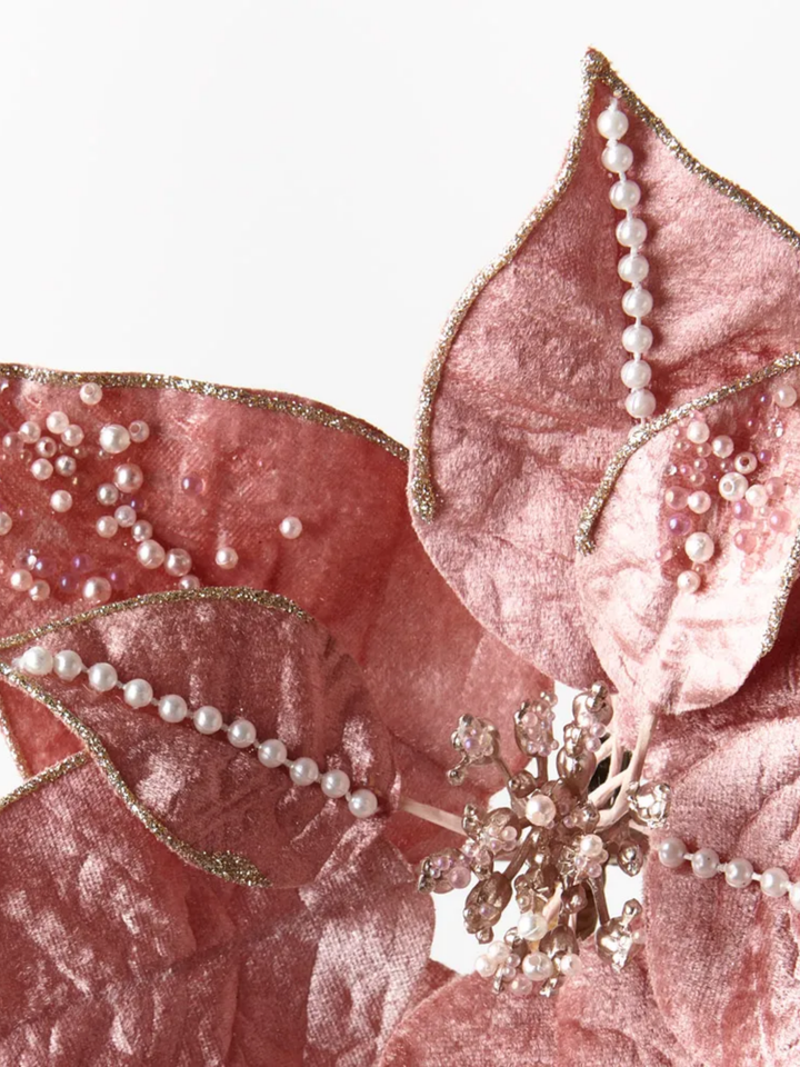 Clip Poinsettia Pearl Pack of 1