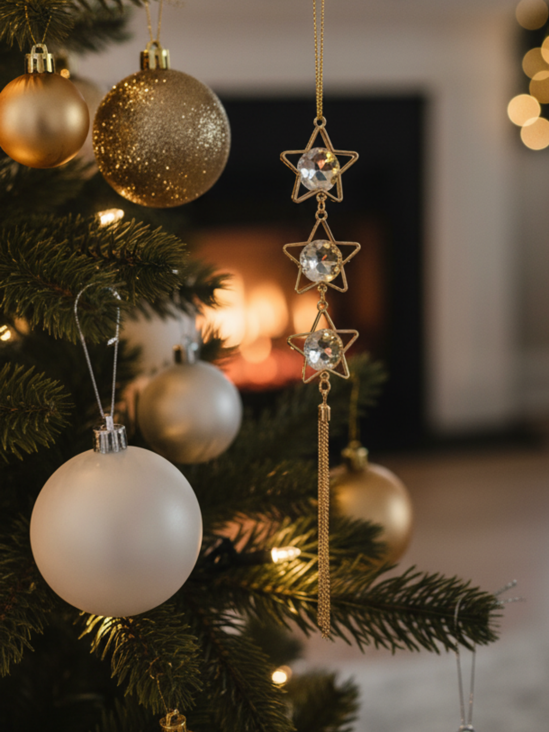 Ornament Gold Star Crystal Pack of 1