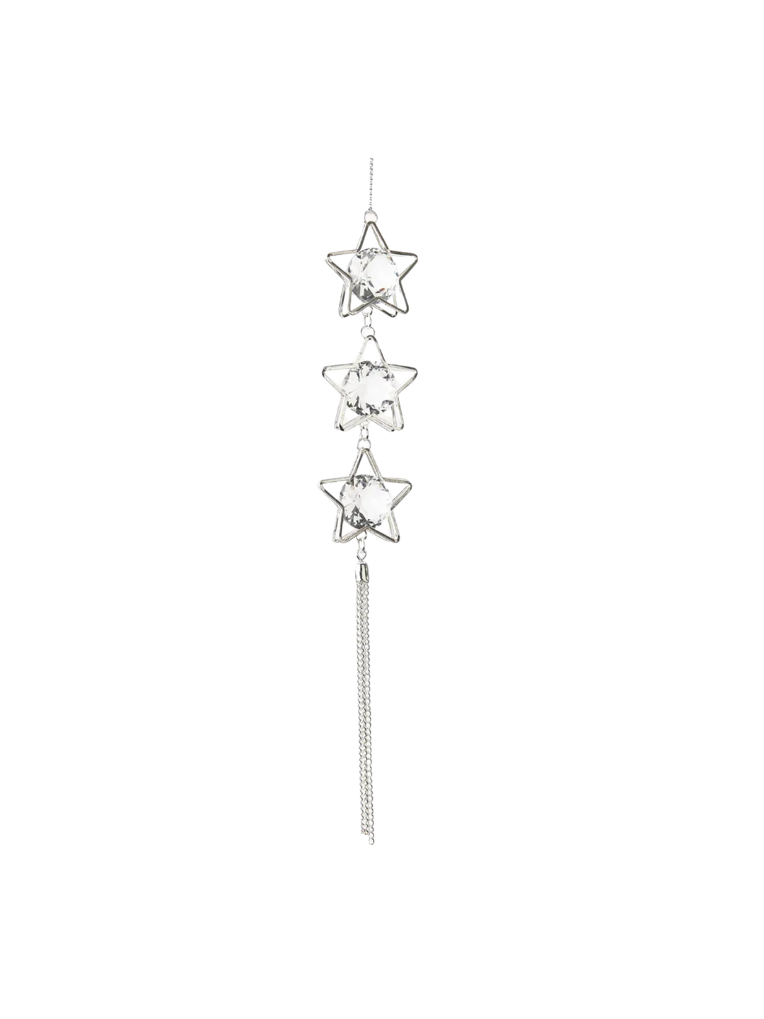 Ornament Silver Star Crystal Pack of 1