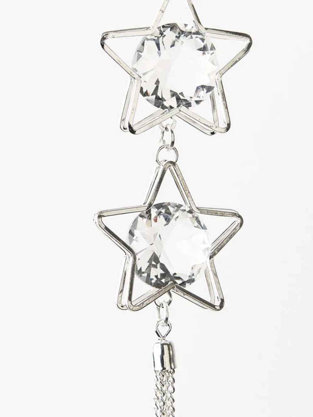 Ornament Silver Star Crystal Pack of 1