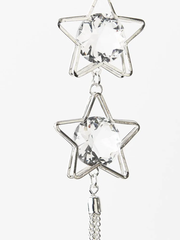 Ornament Silver Star Crystal Pack of 1