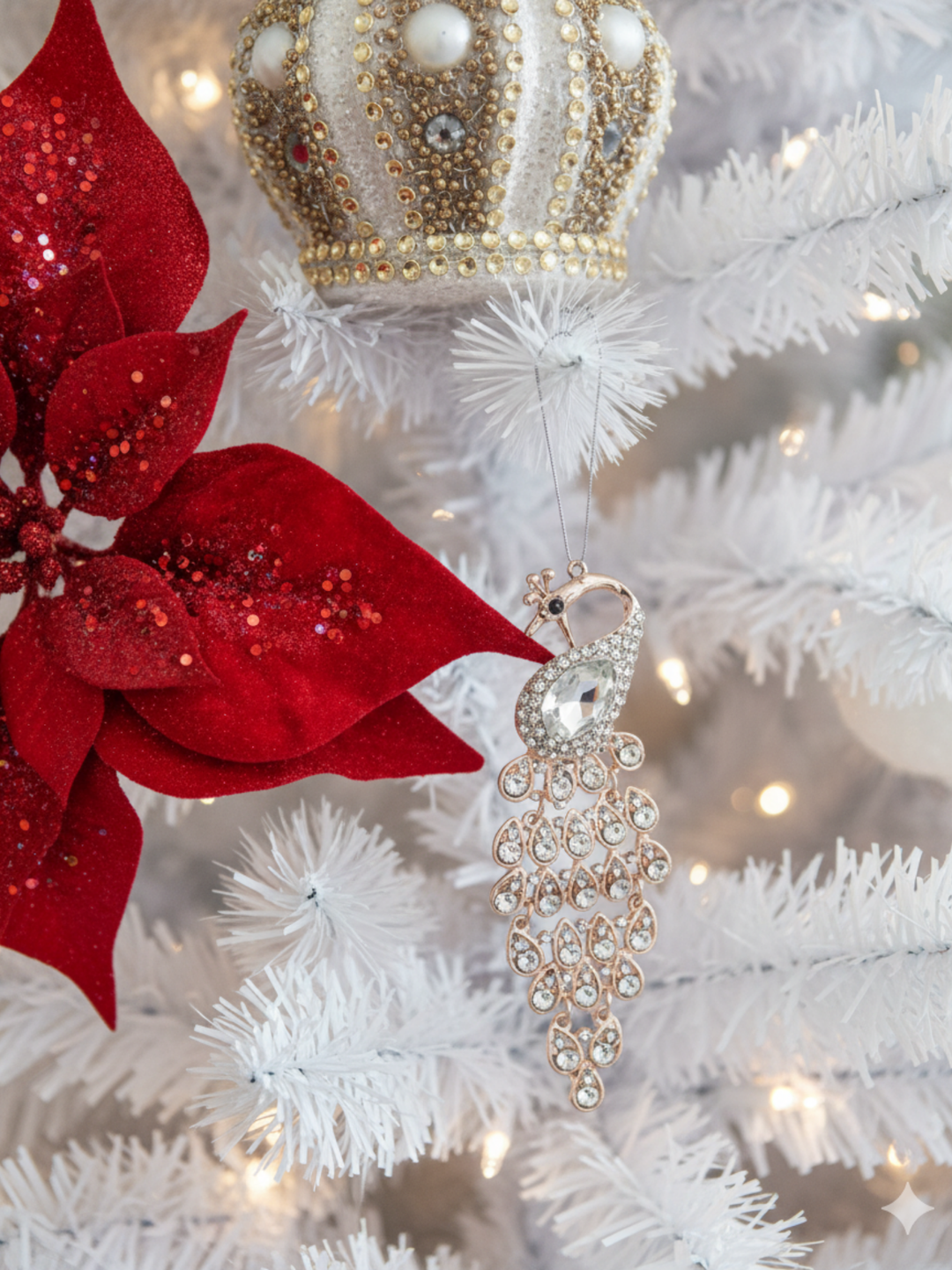 Ornament Peacock Crystal Pack of 1