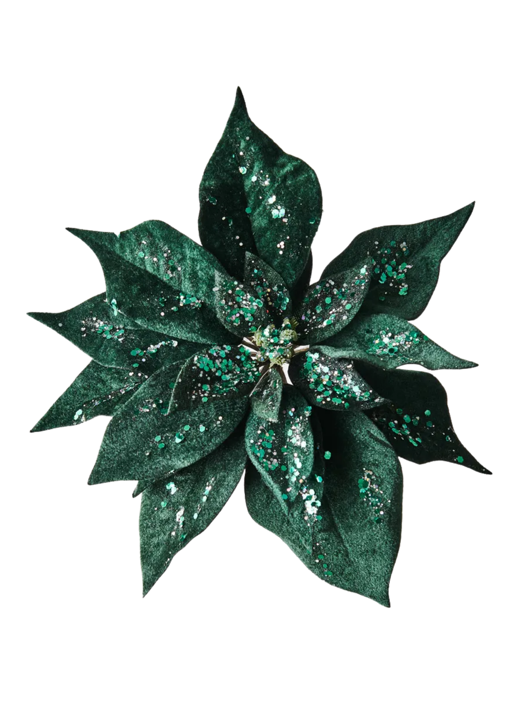Clip Poinsettia Emerald Green Velvet Pack of 1