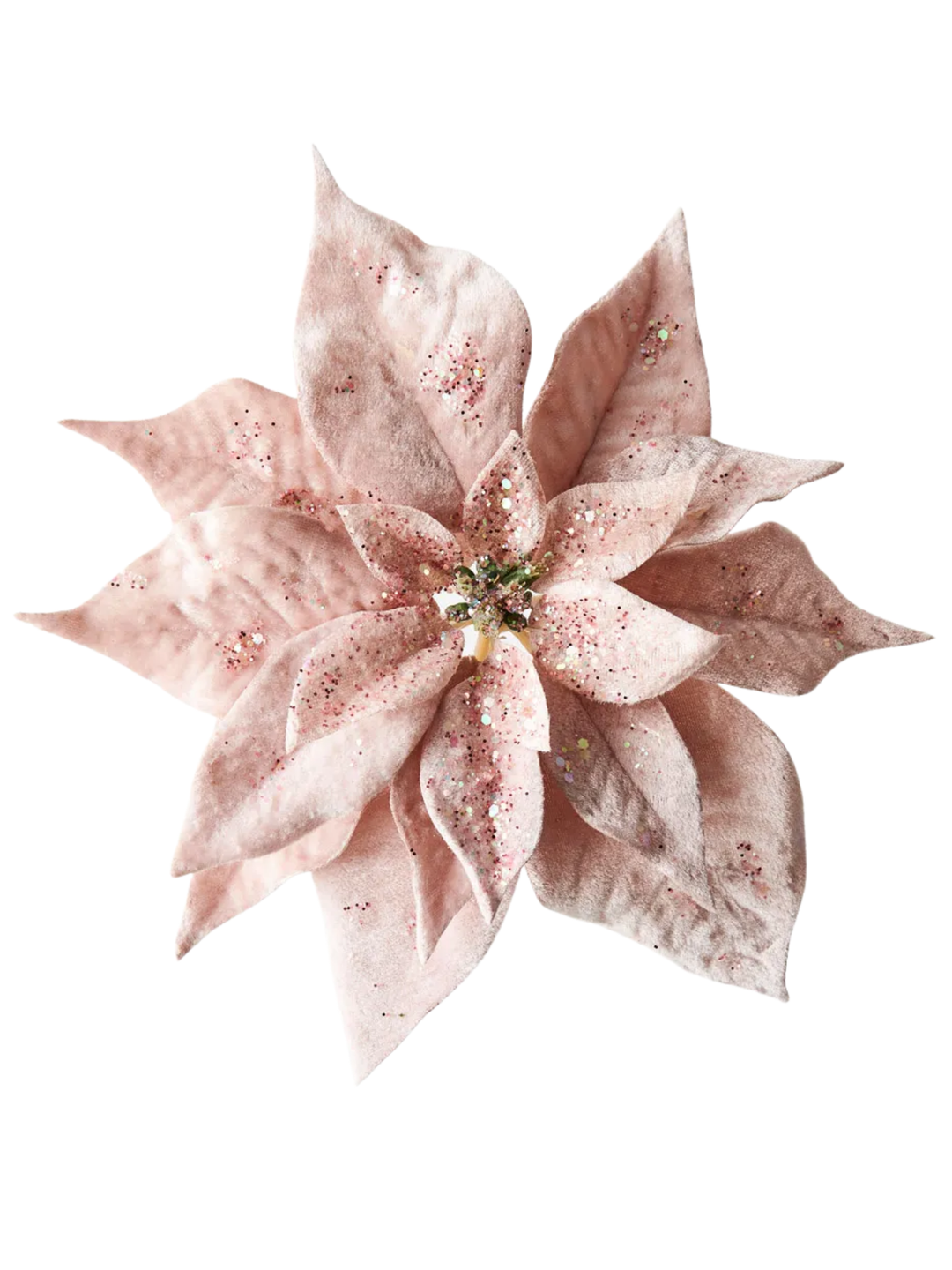 Clip Poinsettia Light Pink Velvet Pack of 1