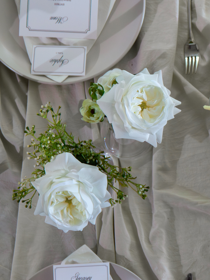 White Garden Rose - 44cm Pack of 1