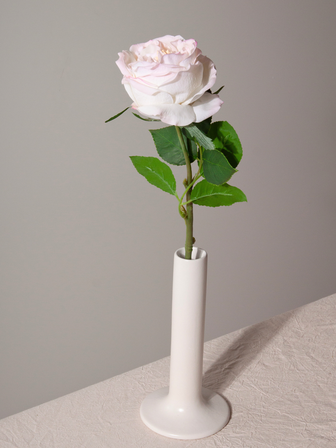 Ivory & Pink Garden Rose - 44cm