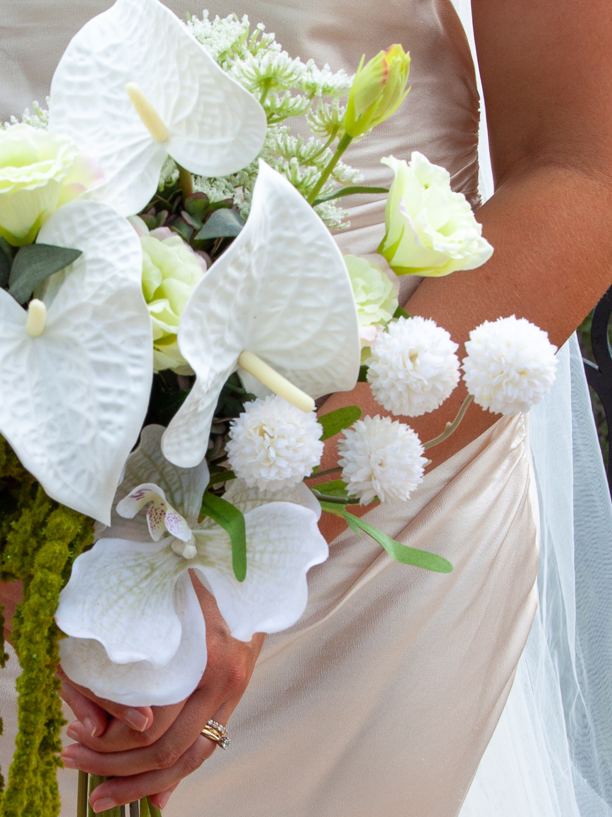 White Chrysanthemum Spray - 52cm
