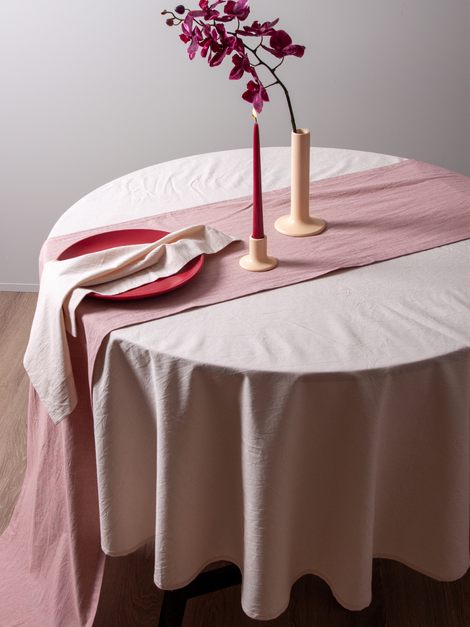 Oatmeal Round Tablecloth Pack of 1