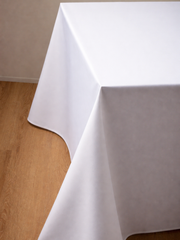 White Polyester Rectangle Tablecloth