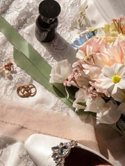 Blush Rose & Blue Delphinium Wedding Bouquet