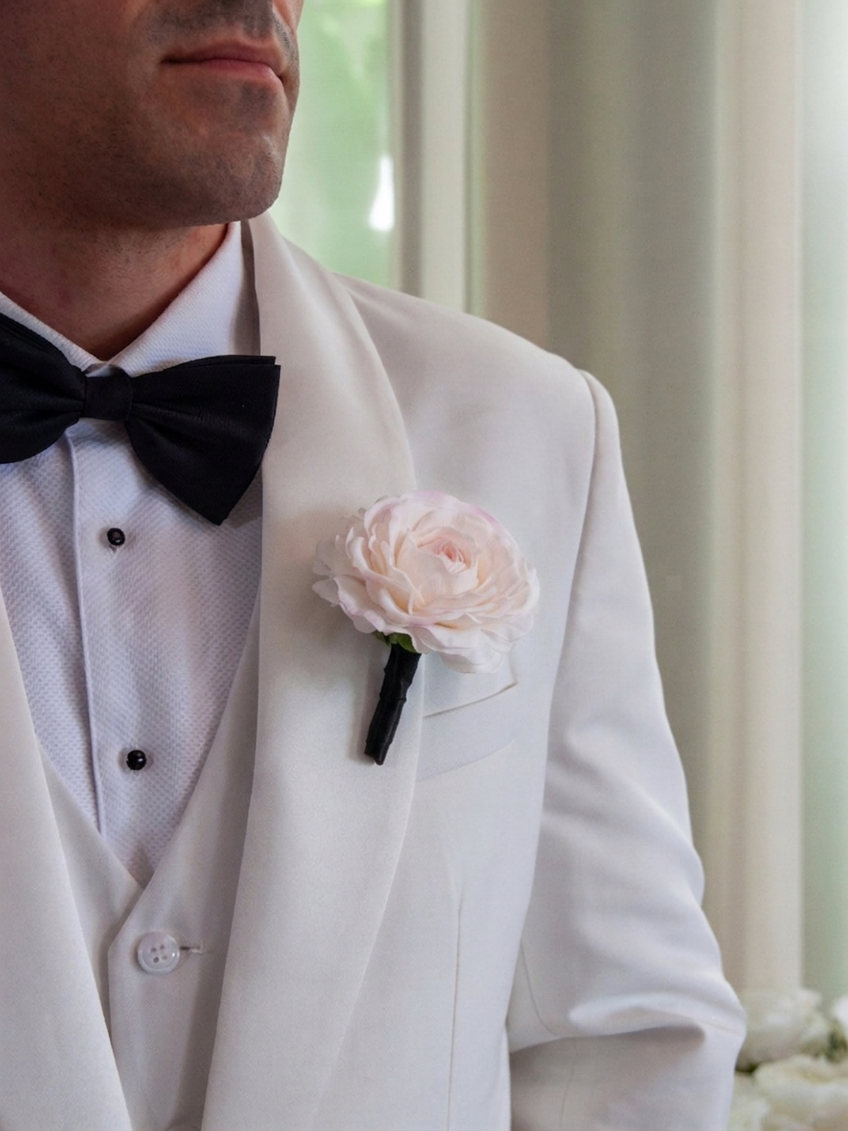 Blush Ranunculus Wedding Buttonhole