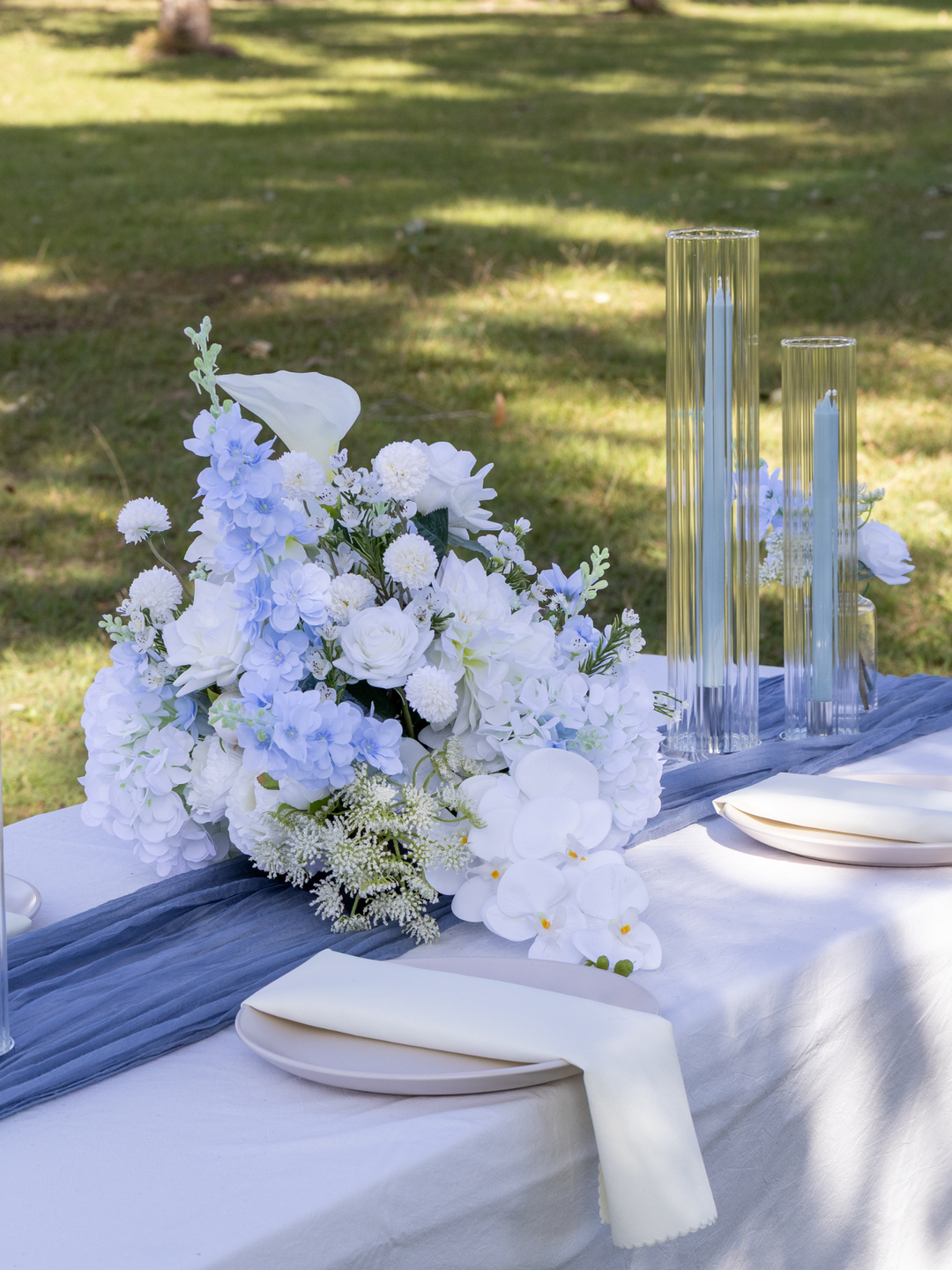 Blue & White Wedding Flower Cloud - Large