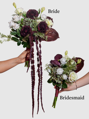 Burgundy Ranunculus & Calla Lily Bridesmaid Bouquet