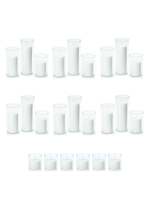 White Event Pillar Candles & Glass Wedding Bundle - Large